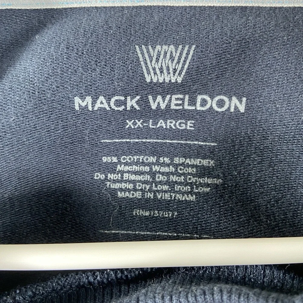 Mack Weldon Sweatshirt Mens XXL Crew Neck Pullover Sweater Blue Cotton Spandex